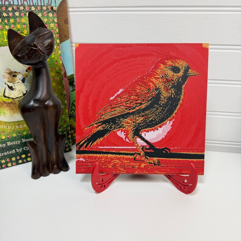 Uniquely Colored Bird Wall Art, Textured Art, Hueforge Art